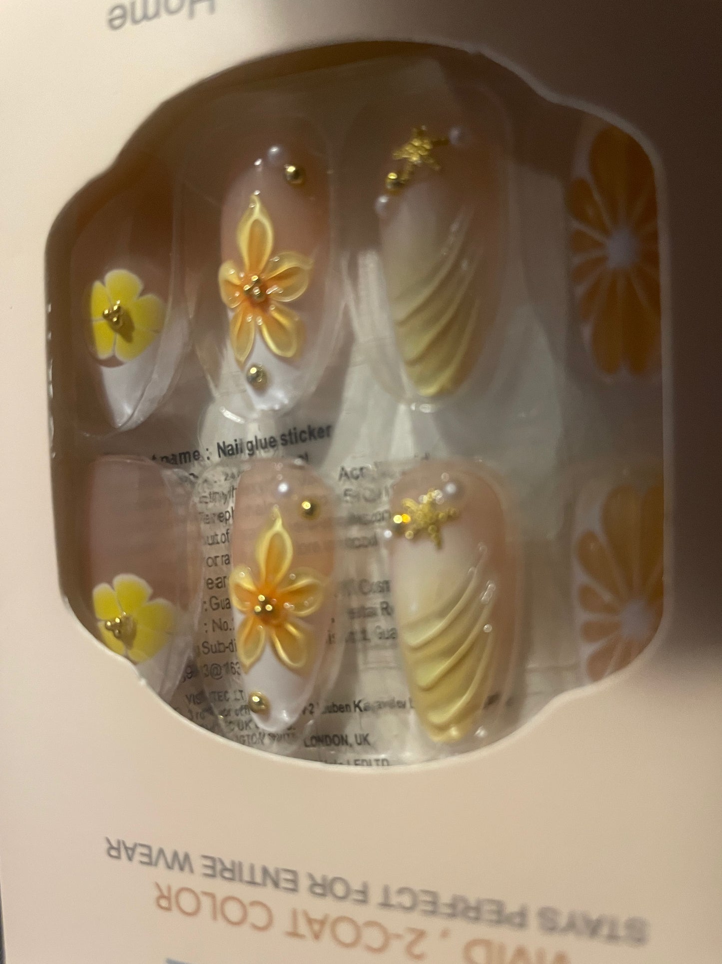 Yellow mermaid press ons